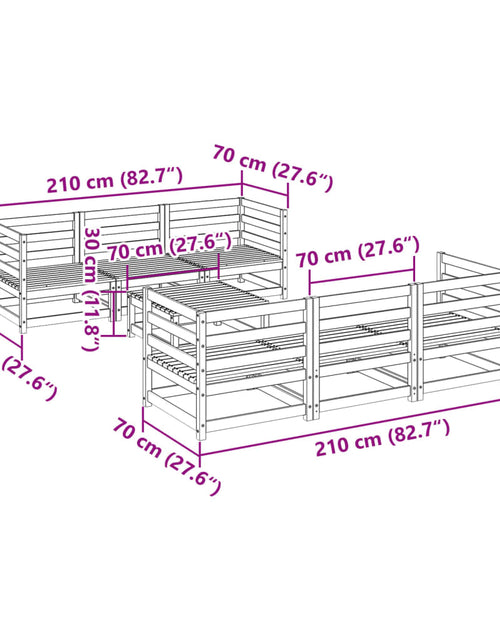 Încărcați imaginea în vizualizatorul Galerie, Set canapele grădină, 7 piese, lemn masiv brad douglas
