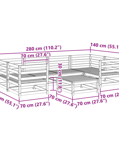 Încărcați imaginea în vizualizatorul Galerie, Set canapea de grădină, 7 piese, lemn masiv de pin
