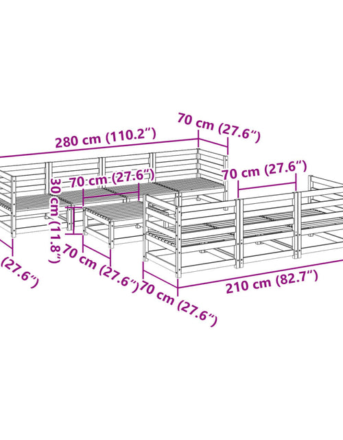 Încărcați imaginea în vizualizatorul Galerie, Set canapea de grădină, 8 piese, lemn de pin tratat
