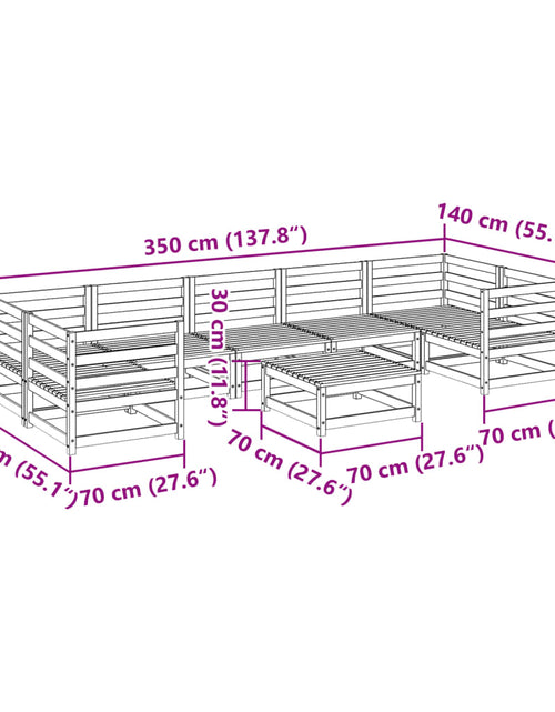 Încărcați imaginea în vizualizatorul Galerie, Set canapea de grădină, 8 piese, lemn masiv de pin
