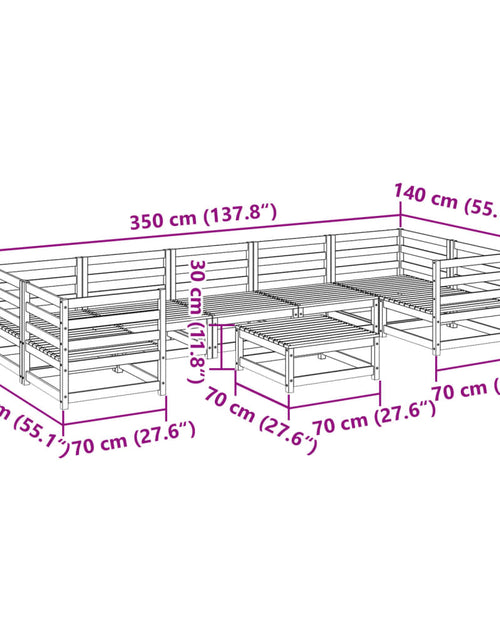 Încărcați imaginea în vizualizatorul Galerie, Set canapea de grădină, 8 piese, lemn de pin tratat
