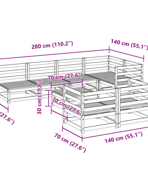 Încărcați imaginea în vizualizatorul Galerie, Set canapea de grădină, 8 piese, lemn masiv de pin
