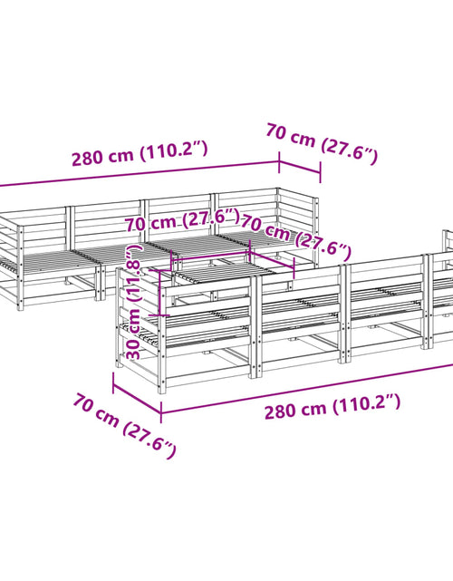 Încărcați imaginea în vizualizatorul Galerie, Set canapea de grădină, 9 piese, lemn de pin tratat

