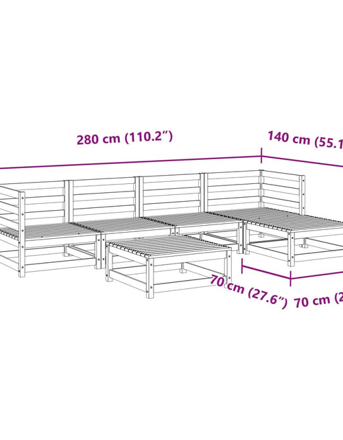 Încărcați imaginea în vizualizatorul Galerie, Set canapea de grădină, 6 piese, lemn de pin tratat
