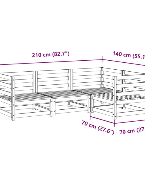 Încărcați imaginea în vizualizatorul Galerie, Set canapele de grădină, 4 piese, lemn de pin tratat
