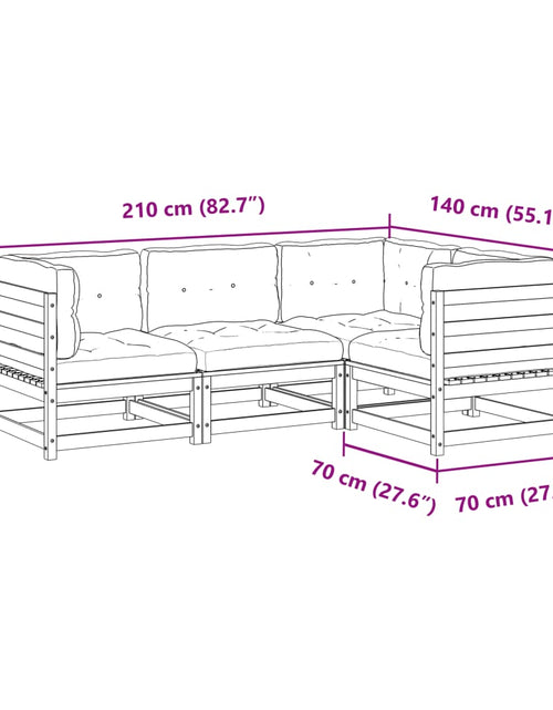 Încărcați imaginea în vizualizatorul Galerie, Set canapele de grădină cu perne, 4 piese, lemn de pin tratat
