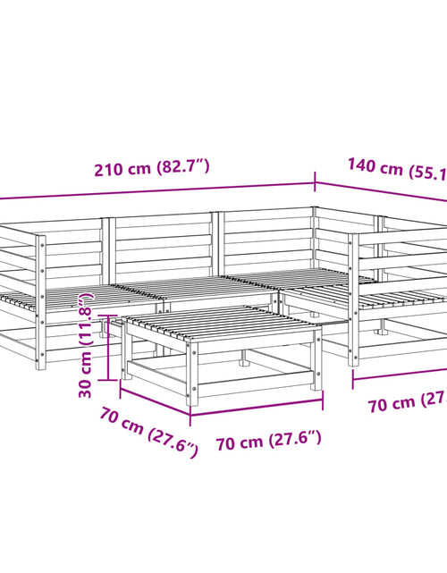 Încărcați imaginea în vizualizatorul Galerie, Set canapea de grădină, 5 piese, lemn de pin tratat
