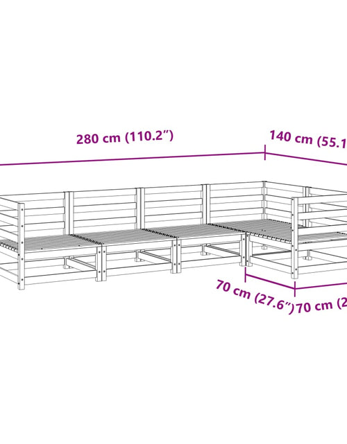 Încărcați imaginea în vizualizatorul Galerie, Set canapea de grădină, 5 piese, lemn de pin tratat
