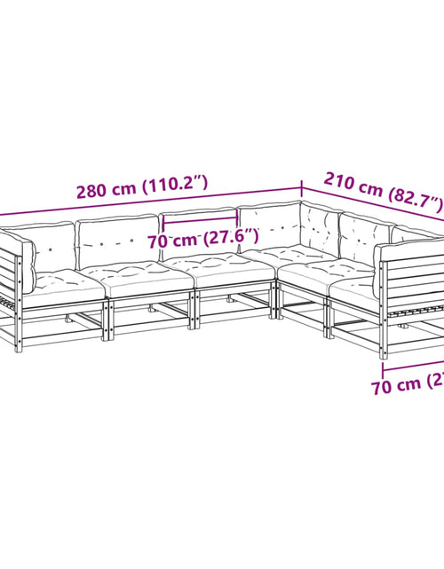 Încărcați imaginea în vizualizatorul Galerie, Set canapele de grădină cu perne, 6 piese, lemn masiv de pin
