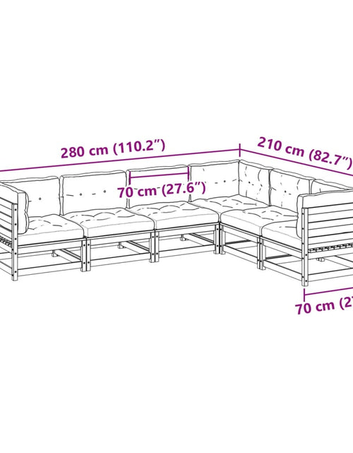 Încărcați imaginea în vizualizatorul Galerie, Set canapele de grădină cu perne, 6 piese, lemn de pin tratat
