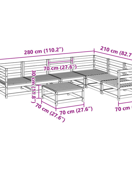Încărcați imaginea în vizualizatorul Galerie, Set canapea de grădină, 7 piese, lemn de pin tratat
