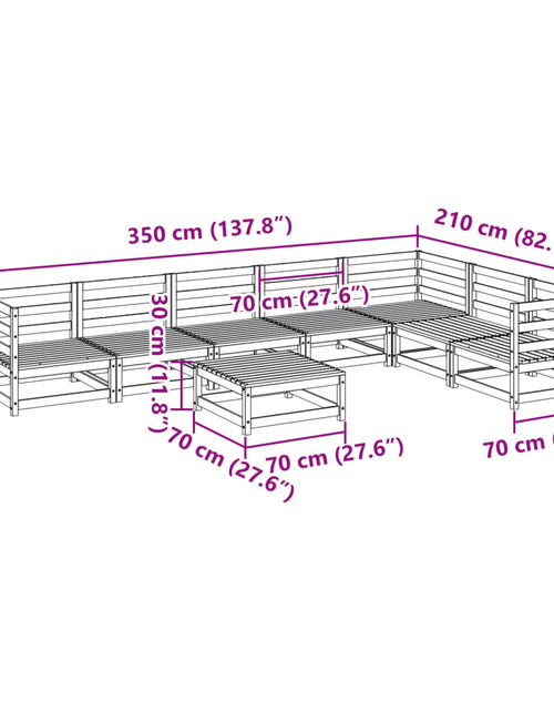 Încărcați imaginea în vizualizatorul Galerie, Set canapea de grădină, 8 piese, lemn de pin tratat

