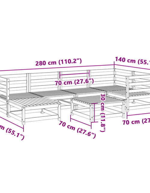 Încărcați imaginea în vizualizatorul Galerie, Set canapea de grădină, 7 piese, lemn masiv de pin
