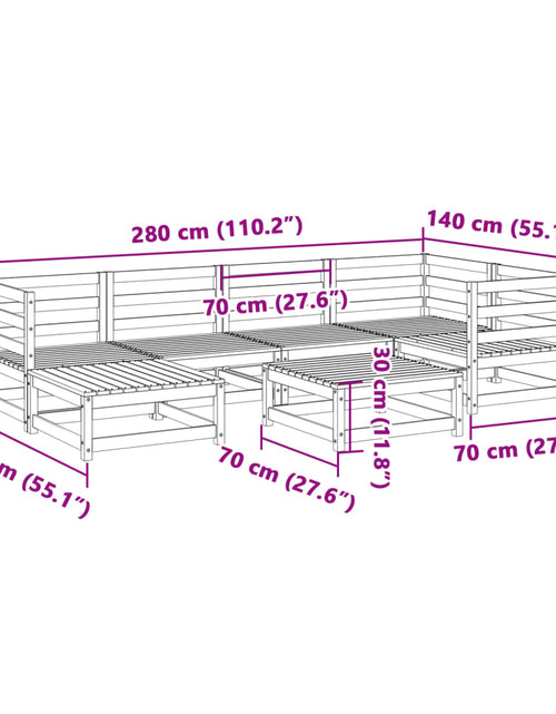 Încărcați imaginea în vizualizatorul Galerie, Set canapea de grădină, 7 piese, lemn de pin tratat
