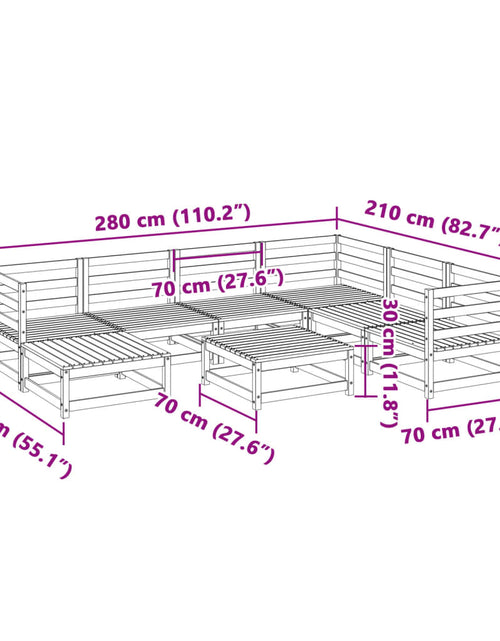 Загрузите изображение в средство просмотра галереи, Set canapea de grădină, 8 piese, lemn masiv de pin
