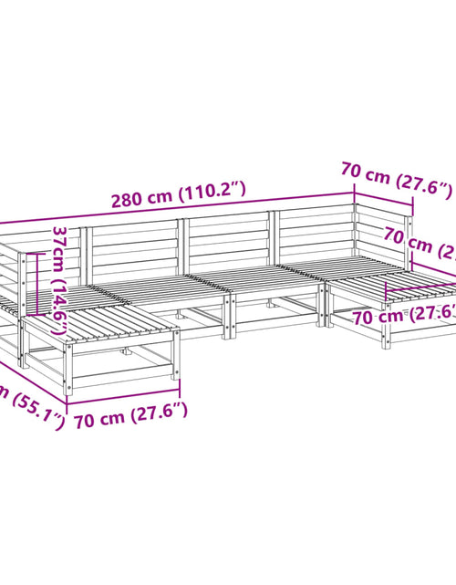 Загрузите изображение в средство просмотра галереи, Set canapea de grădină, 6 piese, lemn masiv de pin

