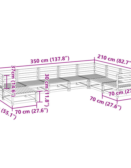 Загрузите изображение в средство просмотра галереи, Set canapea de grădină, 8 piese, lemn masiv de pin
