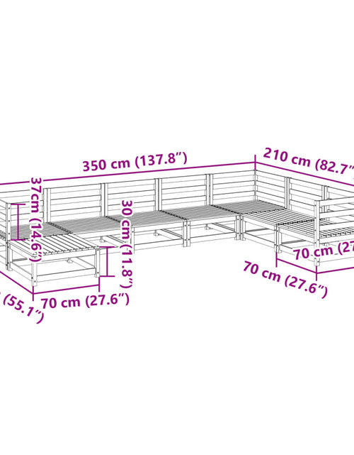 Încărcați imaginea în vizualizatorul Galerie, Set canapea de grădină, 8 piese, lemn de pin tratat
