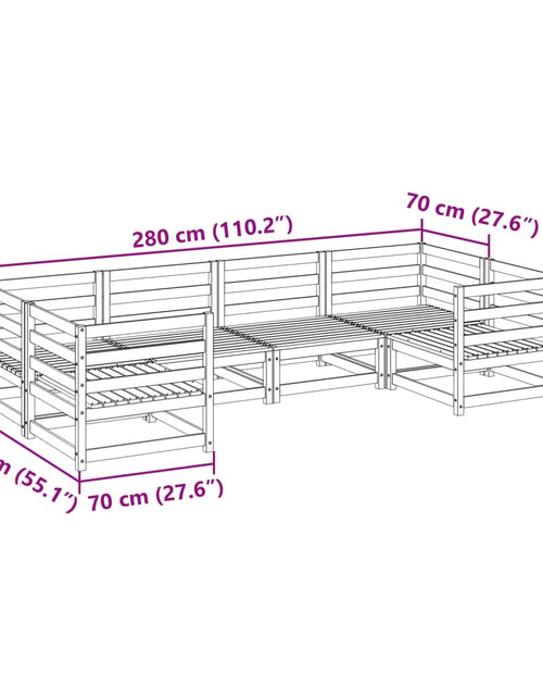 Загрузите изображение в средство просмотра галереи, Set canapea de grădină, 6 piese, lemn masiv de pin

