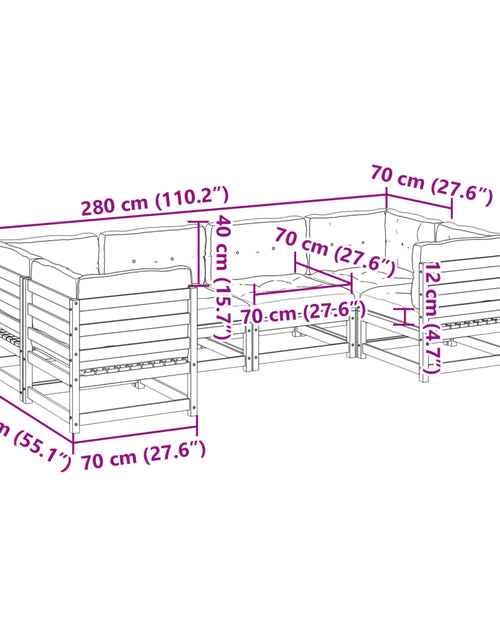 Încărcați imaginea în vizualizatorul Galerie, Set canapele de grădină cu perne, 6 piese, lemn masiv de pin
