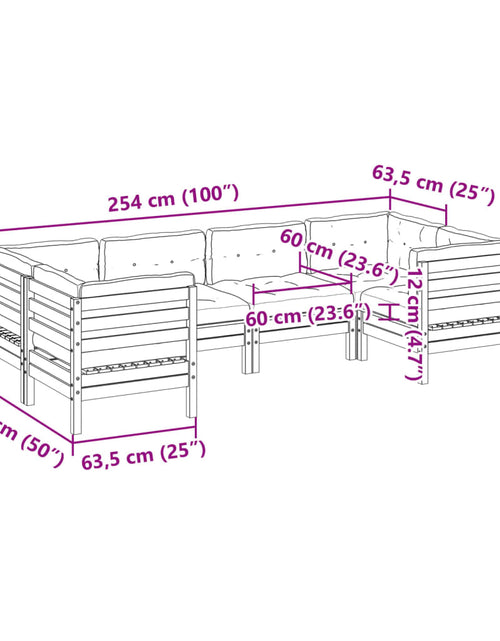 Încărcați imaginea în vizualizatorul Galerie, Set mobilier de grădină cu perne, 6 piese, lemn masiv de pin
