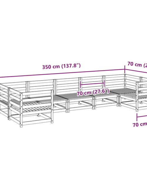 Загрузите изображение в средство просмотра галереи, Set canapea de grădină, 7 piese, lemn masiv de pin
