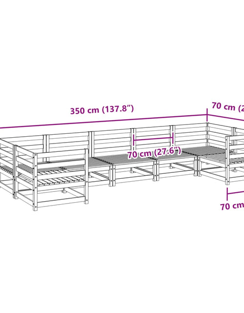 Încărcați imaginea în vizualizatorul Galerie, Set canapea de grădină, 7 piese, lemn de pin tratat
