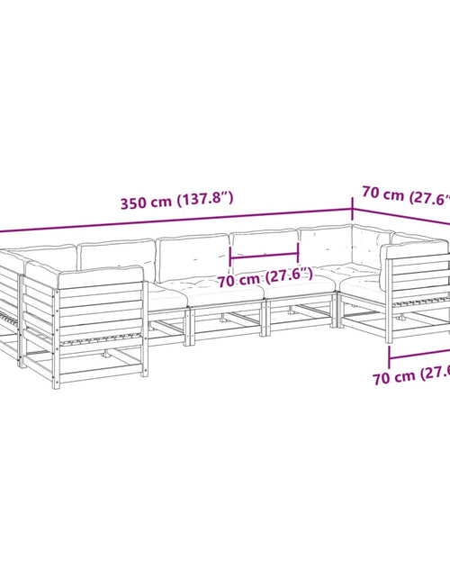 Încărcați imaginea în vizualizatorul Galerie, Set canapele grădină cu perne, 7 piese, lemn masiv de pin

