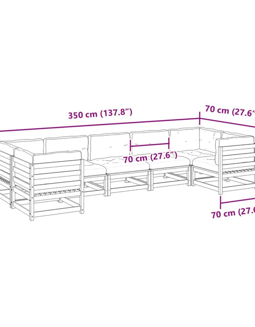 Încărcați imaginea în vizualizatorul Galerie, Set canapele grădină cu perne, 7 piese, lemn de pin tratat
