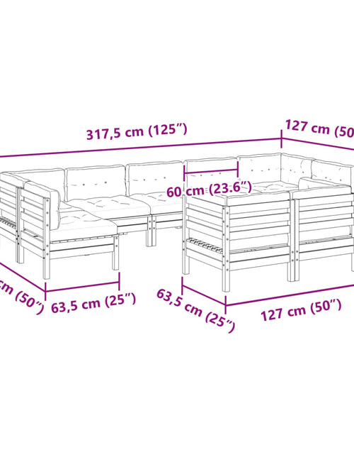 Încărcați imaginea în vizualizatorul Galerie, Set mobilier de grădină cu perne, 9 piese, lemn masiv de pin
