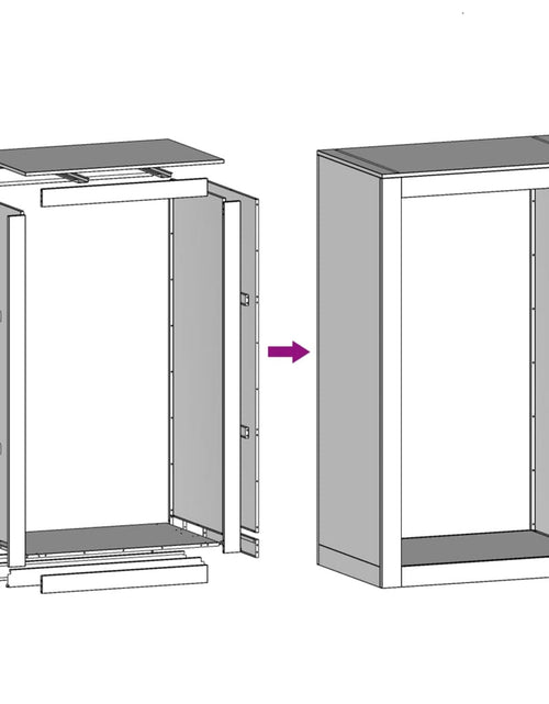 Загрузите изображение в средство просмотра галереи, Rastel pentru lemne de foc, alb, 60x40x100 cm, oțel
