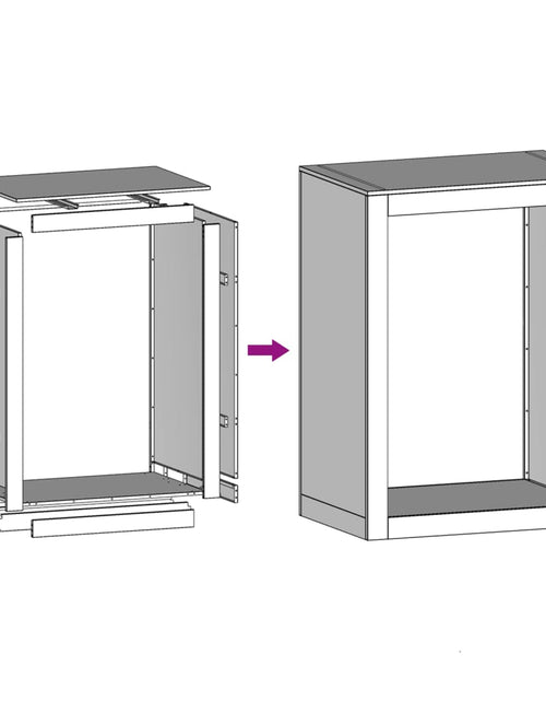 Загрузите изображение в средство просмотра галереи, Rastel pentru lemne de foc, alb, 60x40x80 cm, oțel
