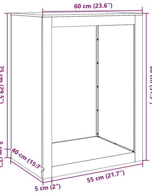 Загрузите изображение в средство просмотра галереи, Rastel pentru lemne de foc, alb, 60x40x80 cm, oțel
