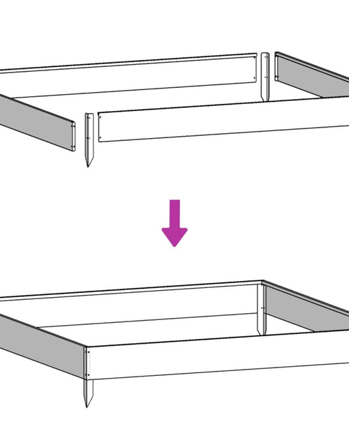 Загрузите изображение в средство просмотра галереи, Strat înălțat de grădină, 100x100x18,5 cm, oțel galvanizat
