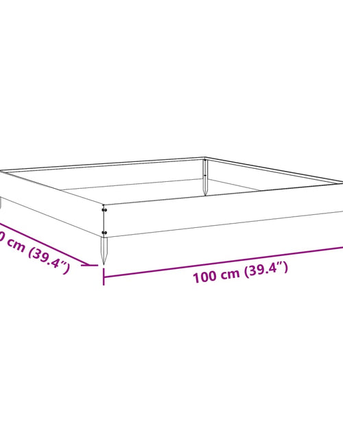 Загрузите изображение в средство просмотра галереи, Strat înălțat de grădină, 100x100x18,5 cm, oțel galvanizat
