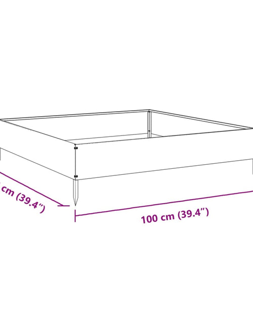 Загрузите изображение в средство просмотра галереи, Strat înălțat de grădină, 100x100x26 cm, oțel galvanizat
