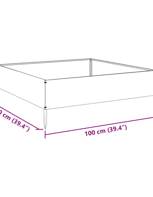 Загрузите изображение в средство просмотра галереи, Strat înălțat de grădină, 100x100x33,5 cm, oțel galvanizat
