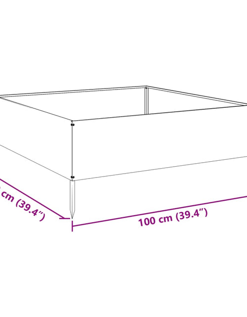 Încărcați imaginea în vizualizatorul Galerie, Strat înălțat de grădină, 100x100x25 cm, oțel inoxidabil
