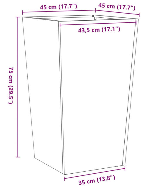 Загрузите изображение в средство просмотра галереи, Jardinieră de grădină, negru, 45x45x75 cm, oțel
