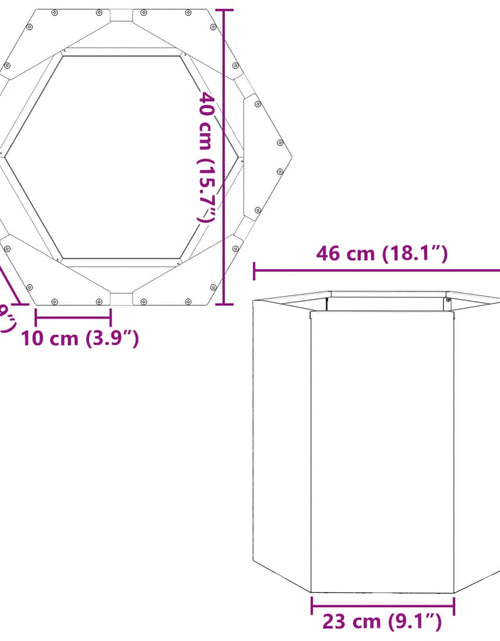 Încărcați imaginea în vizualizatorul Galerie, Jardinieră de grădină negru 46x40x45 cm oțel hexagonal

