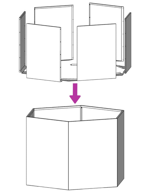 Încărcați imaginea în vizualizatorul Galerie, Jardinieră de grădină 46x40x45 cm oțel corten hexagonal
