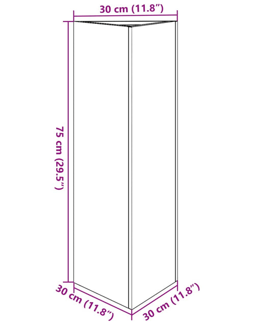 Загрузите изображение в средство просмотра галереи, Jardinieră de grădină, negru, 30x26x75 cm, oțel, triunghiulară
