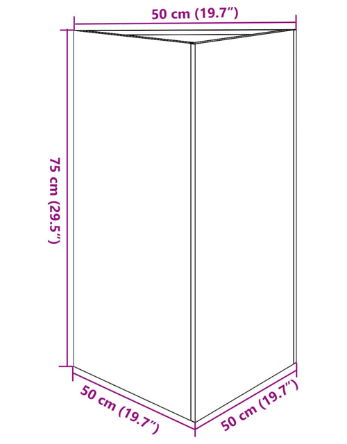 Încărcați imaginea în vizualizatorul Galerie, Jardinieră de grădină, 50x43x75 cm, oțel corten, triunghi
