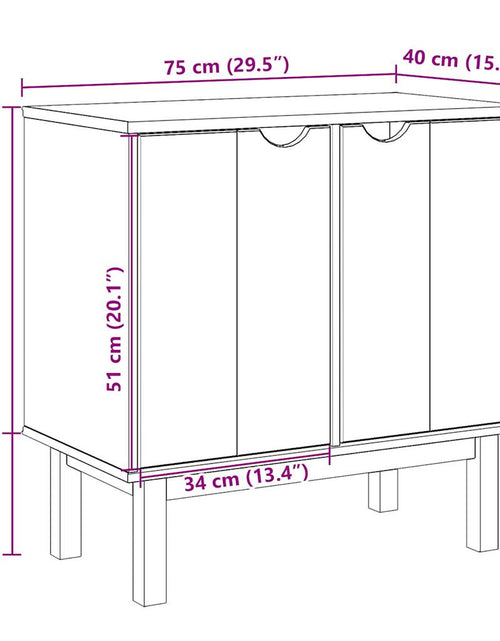 Încărcați imaginea în vizualizatorul Galerie, Dulap de hol „OTTA”, 75x40x75 cm, lemn masiv de pin
