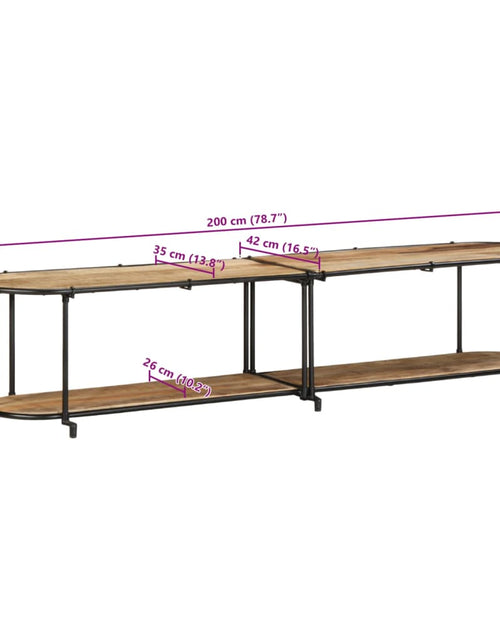 Încărcați imaginea în vizualizatorul Galerie, Dulap TV, 200x42x40 cm, lemn masiv mango brut
