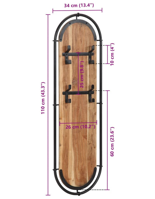 Încărcați imaginea în vizualizatorul Galerie, Cuier de haine de perete 4 cârlige, 2 buc., lemn masiv acacia
