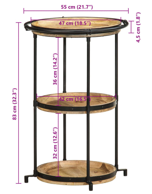 Încărcați imaginea în vizualizatorul Galerie, Masă laterală, Ø55x83 cm, lemn masiv de mango
