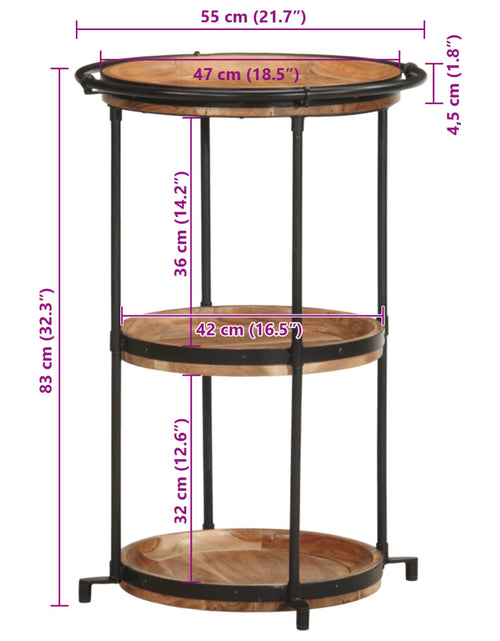Încărcați imaginea în vizualizatorul Galerie, Masă laterală, Ø55x83 cm, lemn masiv de acacia
