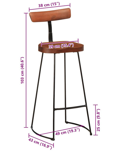 Загрузите изображение в средство просмотра галереи, Scaune de bar 2 buc 49x43x103 cm lemn masiv de mango
