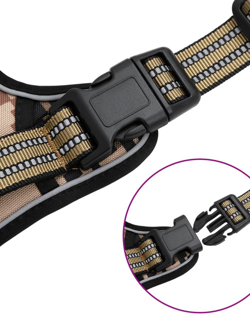 Загрузите изображение в средство просмотра галереи, Ham pentru câini cu plumb și guler, reglabil, camuflaj maro, XL
